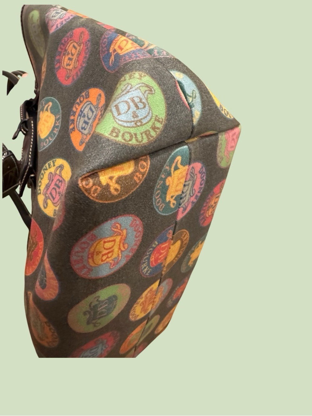 Dooney & Bourke Multicolor DB Medallion Coated Canvas Tote Shoulder Bag - Picture 8 of 16